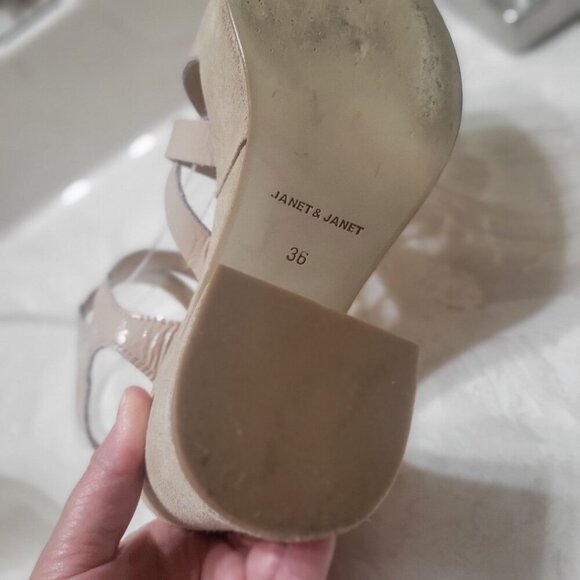 Janet & Janet Nude Platform Chunky Heels Strappy Design EU 36 - Picture 11 of 11